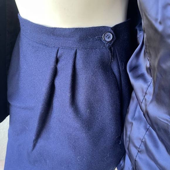 Jason Prescott 100% Wool Navy Blue Skirt Suit - Picture 8 of 11